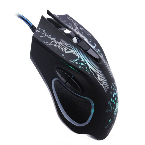 RGB Gaming Mouse - Ergonomic Wired 2400 DPI USB Optical Mouse with Colorful LED Backlight