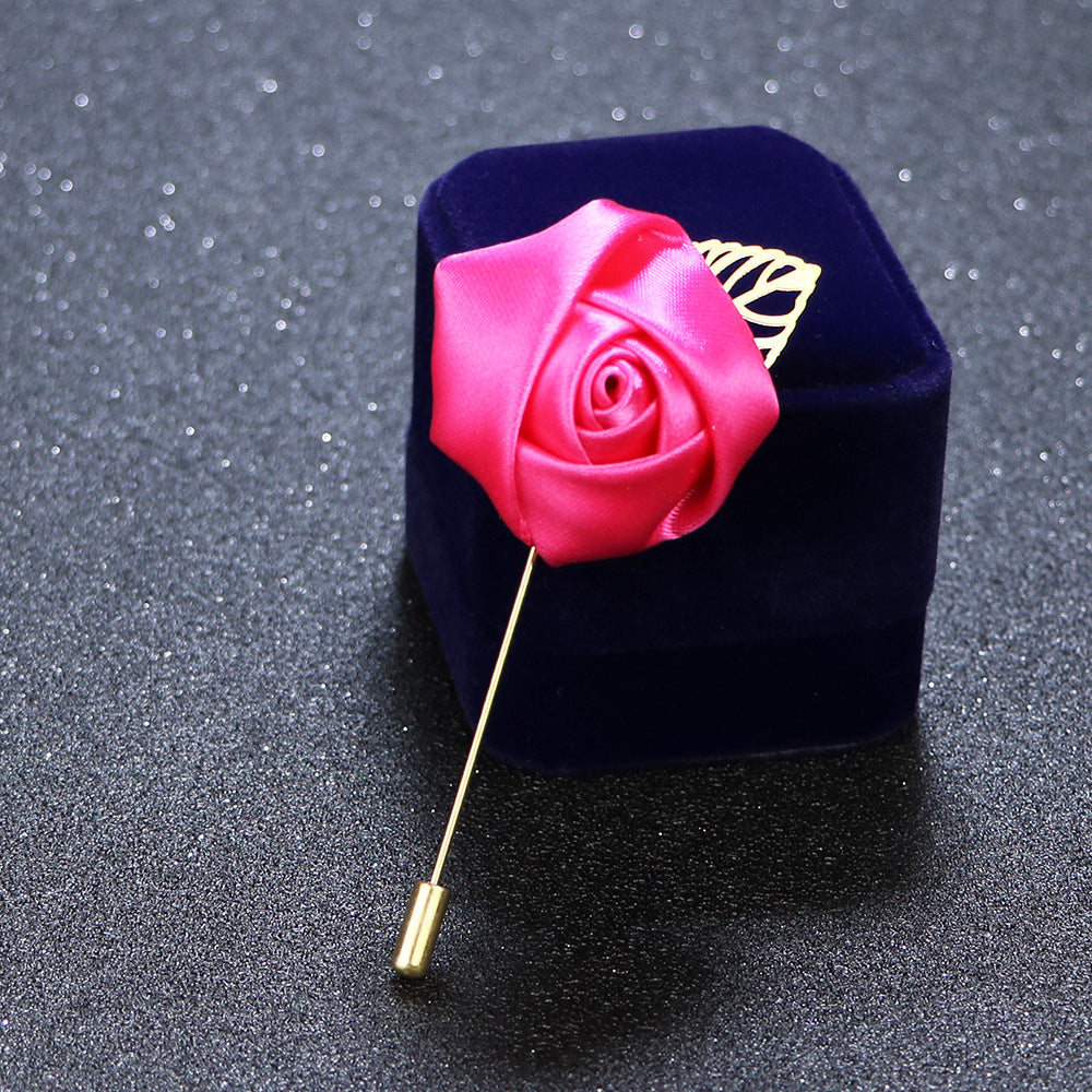Detailed view of red rose brooch image 10