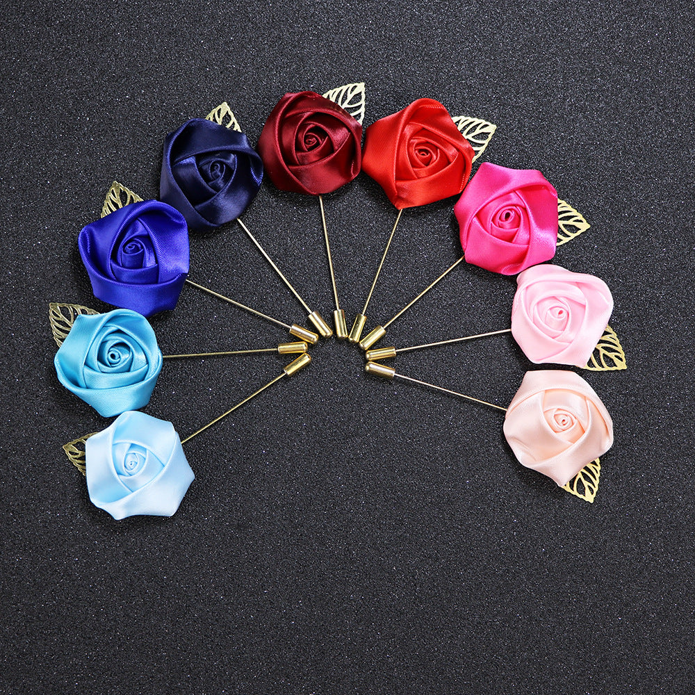 Detailed view of red rose brooch image 10