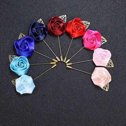 Detailed view of red rose brooch image 10