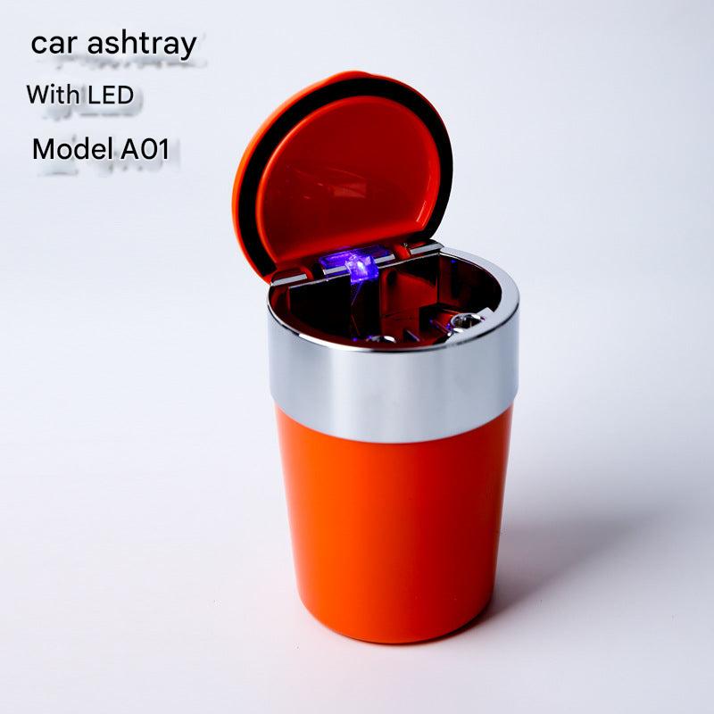 vehicle ashtray with spill-proof lid