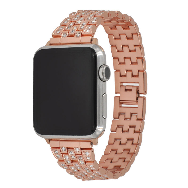 Luxury Diamond-Studded Metal Apple Watch Band - Compatible with All Models