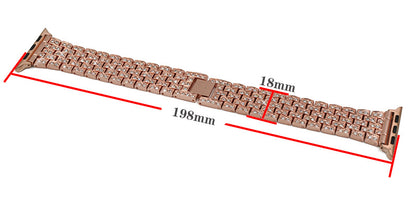 Luxury Diamond-Studded Metal Apple Watch Band - Compatible with All Models