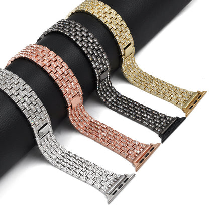 Luxury Diamond-Studded Metal Apple Watch Band - Compatible with All Models