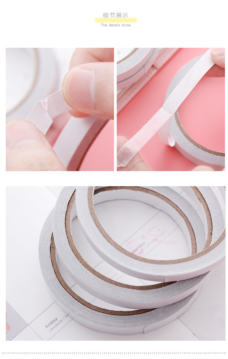 Transparent double-sided adhesive tape on white background