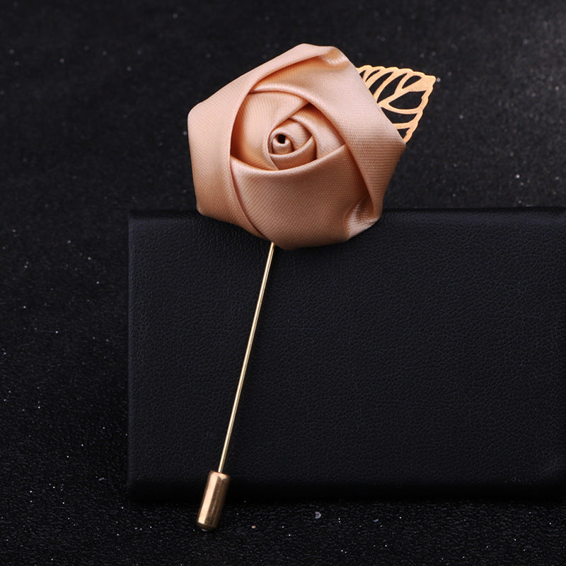 Elegant red rose floral brooch image 1