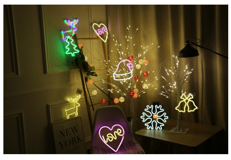 artificial birch tree with bright LED