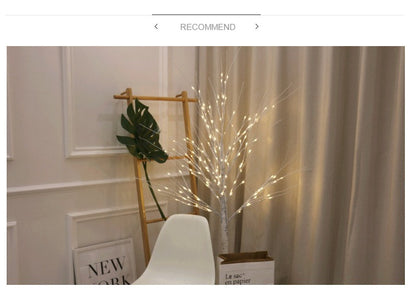 winter theme LED birch tree decor