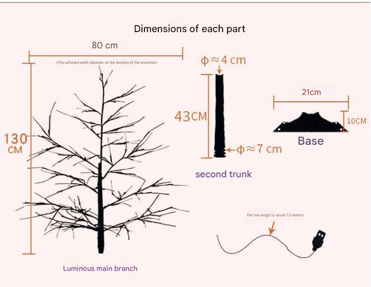 24 light LED artificial birch tree