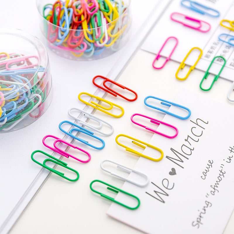 Multicolor curved clips office setting