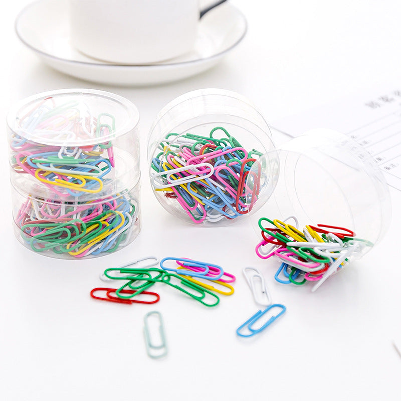 Curved paperclip assortment close-up