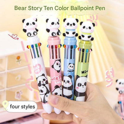 panda-themed multicolor pen front view