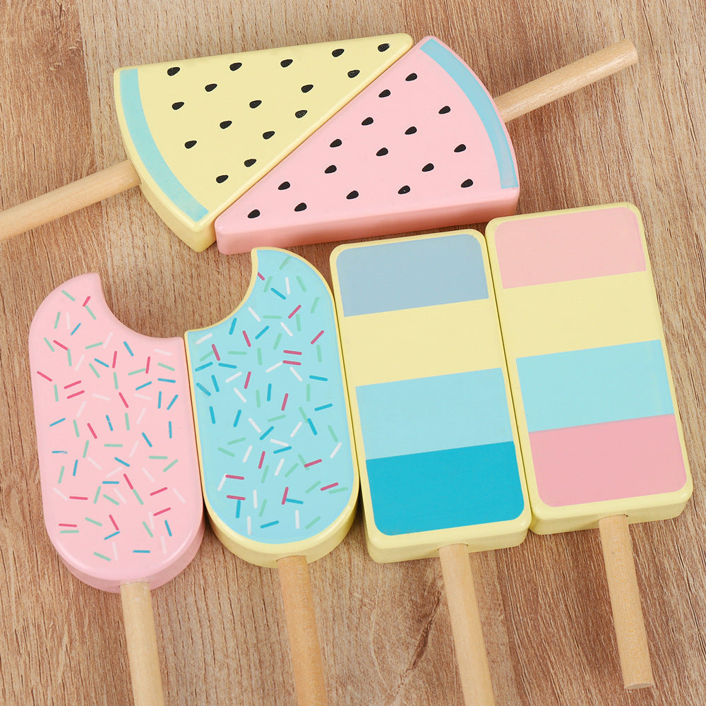 colorful wooden fruit salad play set for young children