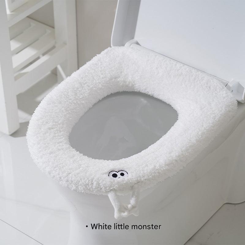 soft plush grey toilet seat cover