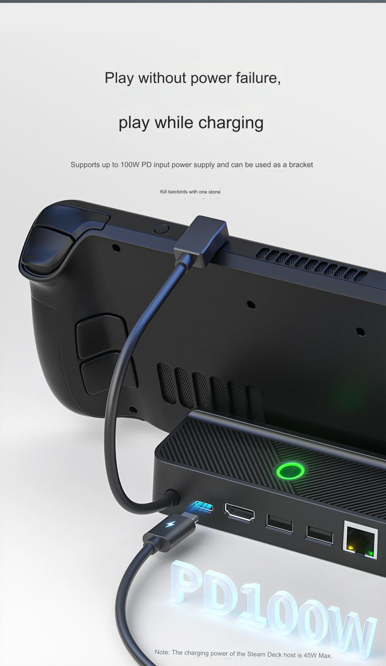 GameDeck Pro RGB Dock for Steam Deck - Anti-Slip Base with USB 3.0 Ports and 4K Output