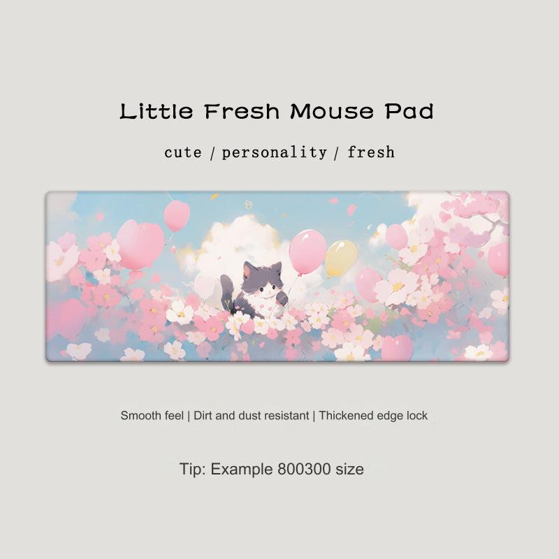 Cute Cat-Themed Non-Slip Gaming Mouse Pad - Large Desk Mat for Office and Home Use