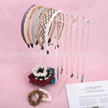 transparent acrylic jewelry stand front view