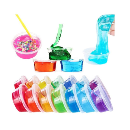 Rainbow Slime Kit - 12 Colors DIY Crystal Clay Set for Kids - Creative Fun & Educational Play