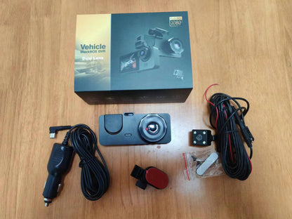 Triple Lens Car Dash Cam Front View