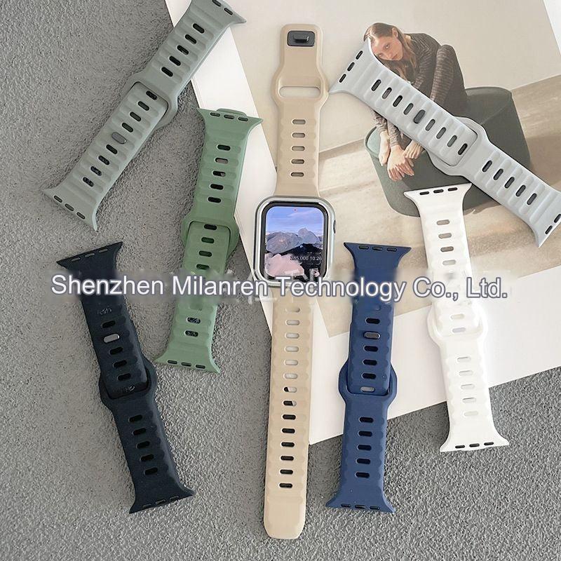 Premium Silicone Sport Band for Apple Watch - Compatible with Series 7, 8, Ultra - Adjustable, Colorful, and Durable