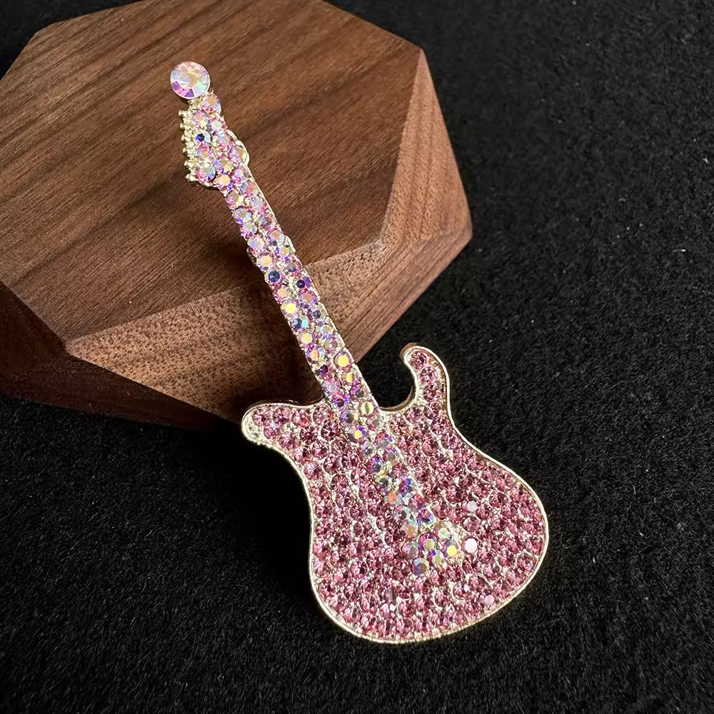 Rhinestone guitar accessory on clothing image 7