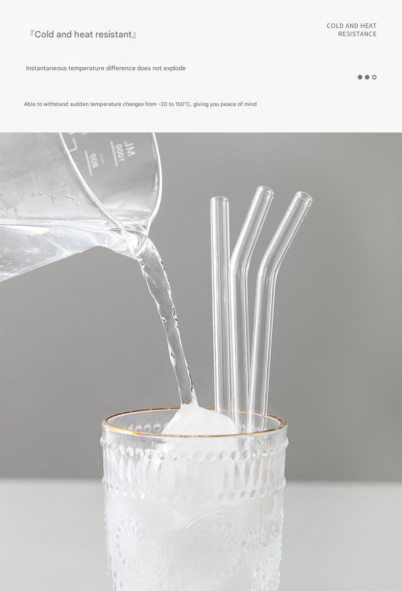 glass straws with cleaning brush