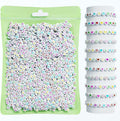 White + Multicolor (940 letter beads + 30 heart beads + 30 smiley face beads) (Pack of 5)