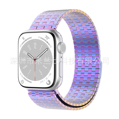 Premium Metal Loop Band for Apple Watch - Adjustable Magnetic Closure - Available in Multiple Colors and Sizes