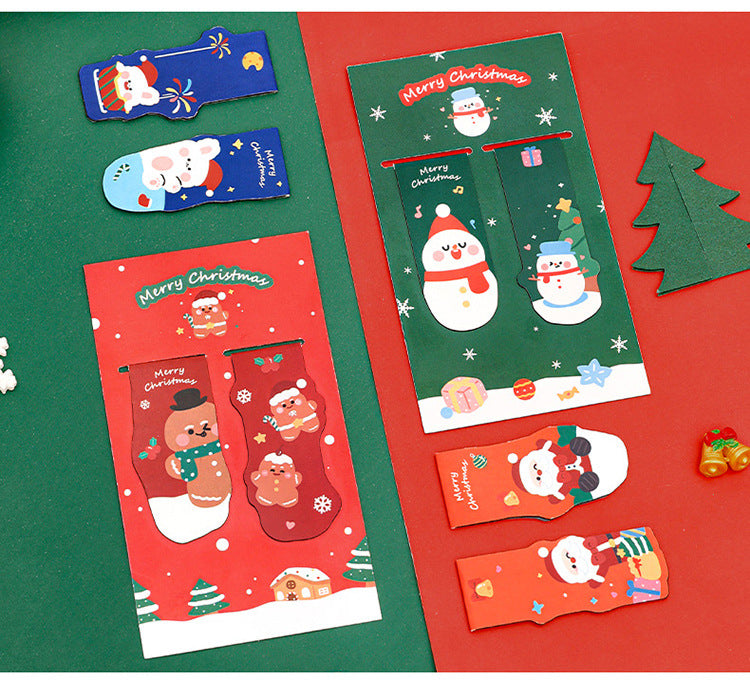 red and white Christmas magnetic bookmarks gift