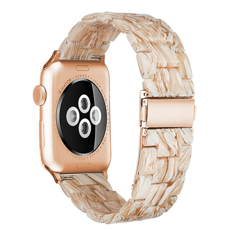 Stylish Natural Resin Apple Watch Band - Compatible with Series 1-9 & Ultra Models