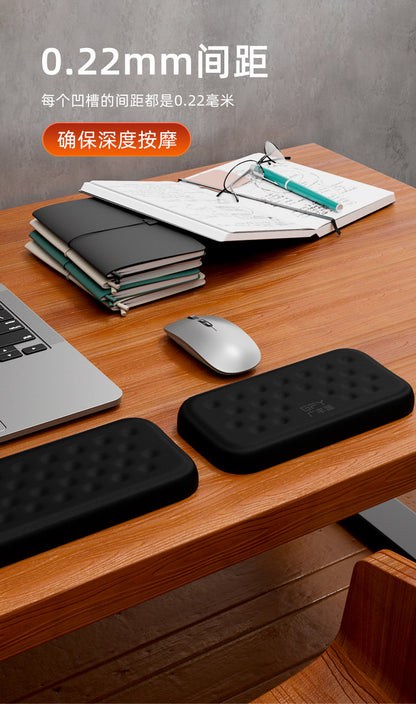 Ergonomic Memory Foam Wrist Rest Pad for Mechanical Keyboard & Mouse - Non-Slip Silicone Base