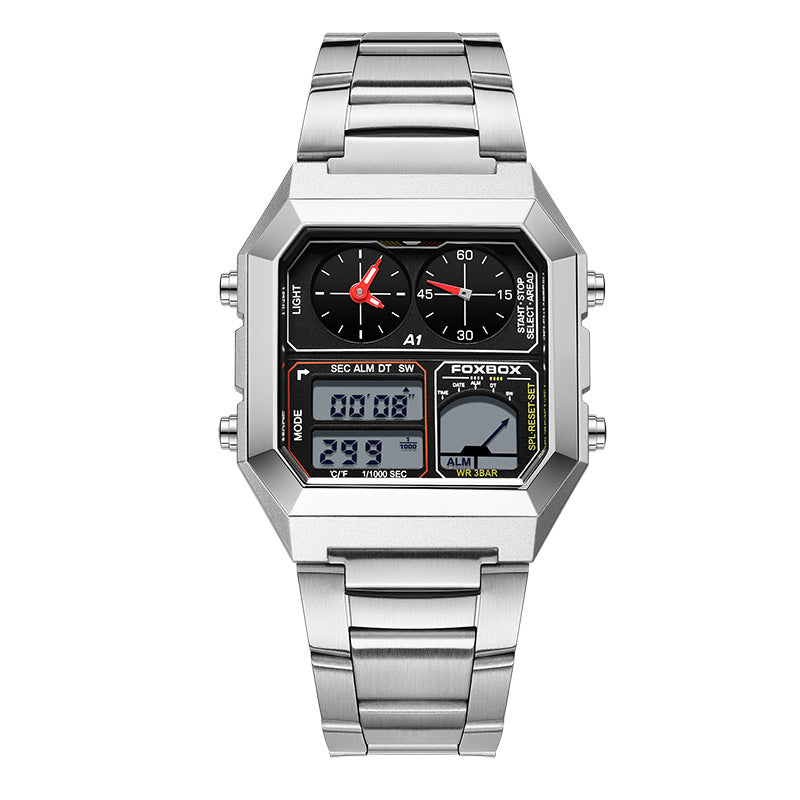 digital analog sports watch night light feature