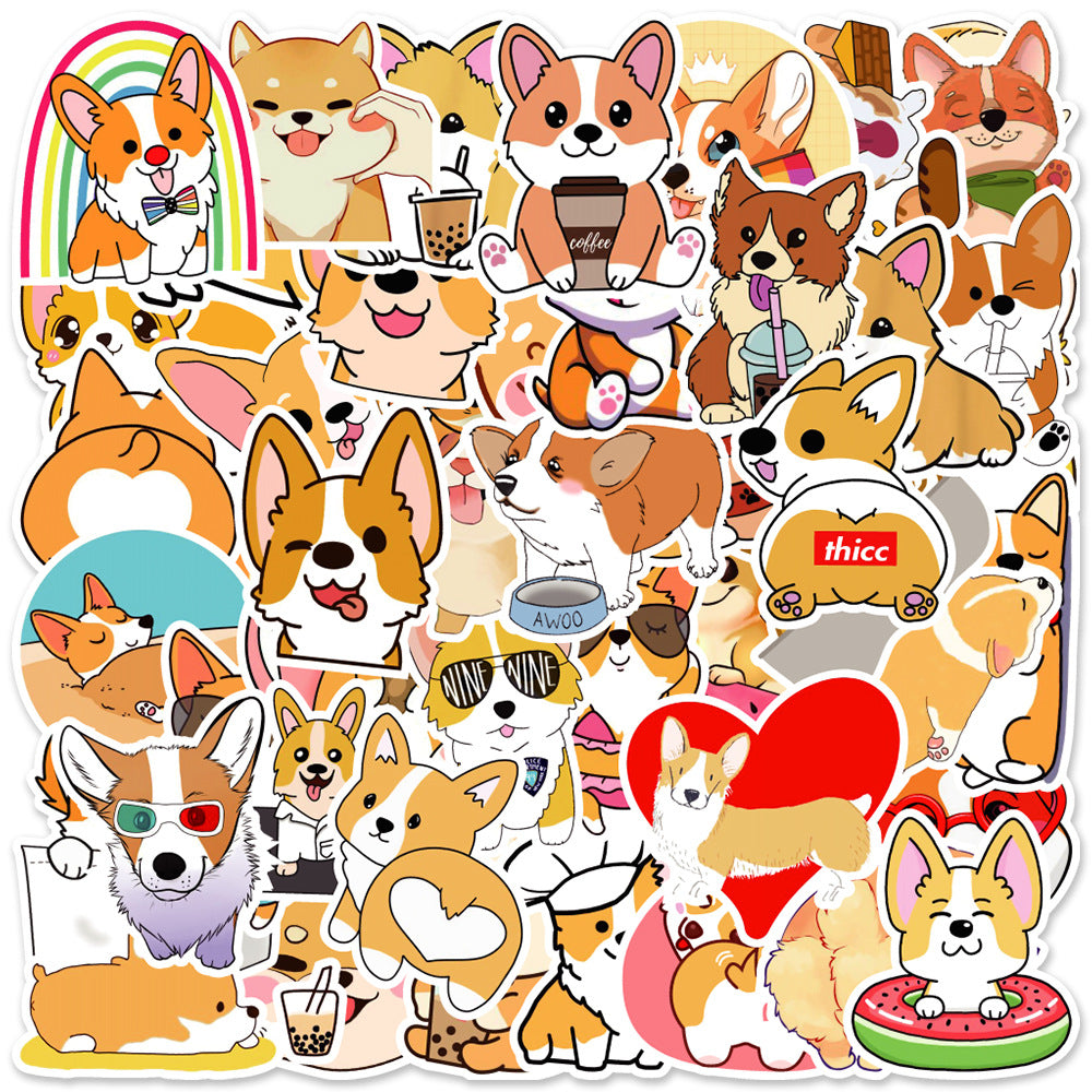 playful dog sticker