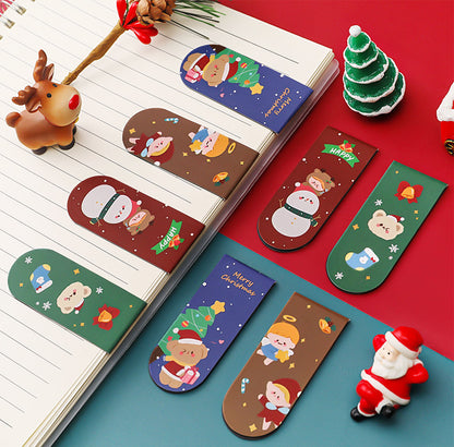 Cute and colorful Christmas stocking magnetic bookmark