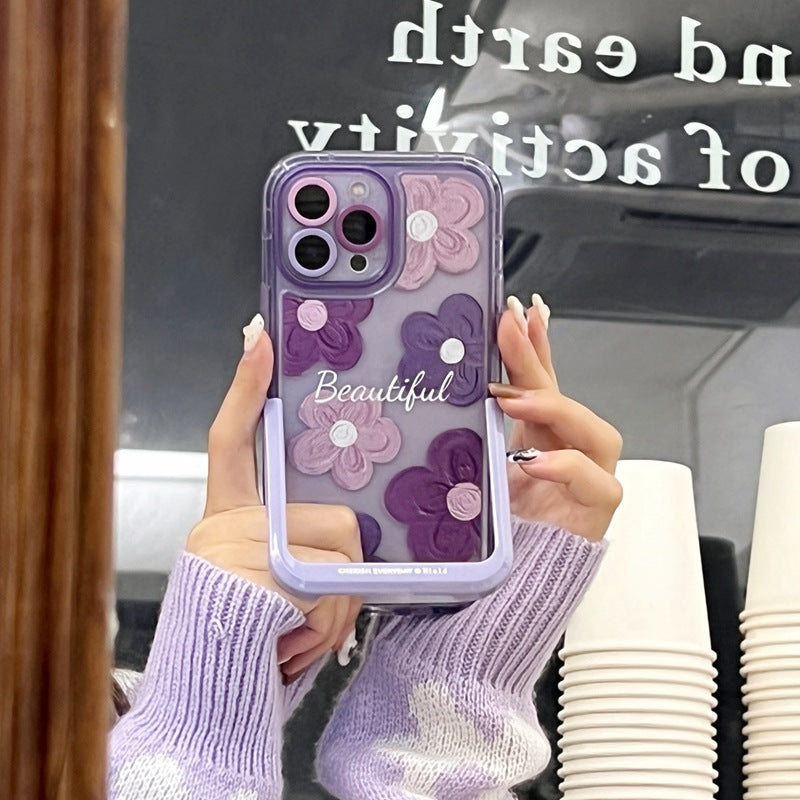 purple floral iPhone case