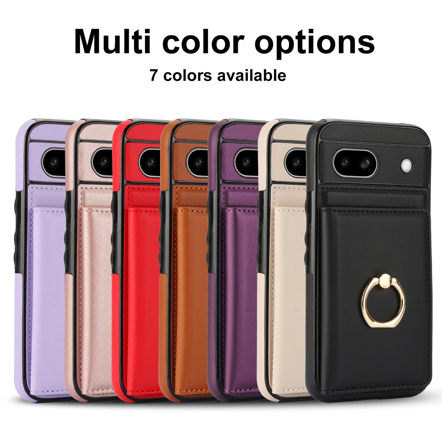 Stylish Google Pixel 9 Ring Case - Durable Wallet Stand Cover for Pixel 8 Pro, 8, 6A, 9 Pro XL - Shockproof Protection in Multiple Colors