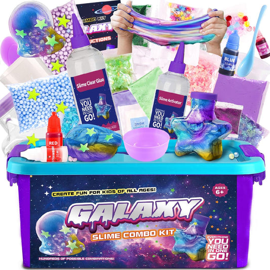 Galactic DIY Slime Kit - Fun Starry Bubble Foam Play Set for Kids | Creative Sensory Activity