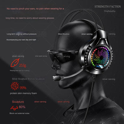 RGB Wired Gaming Headset with 7.1 Surround Sound - Q7 Model