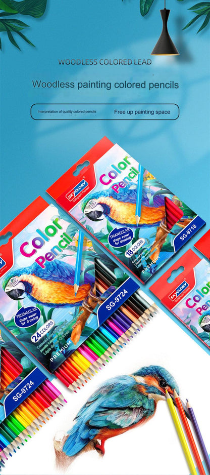 Vibrant 12-Color Oil-Based Colored Pencil Set - Perfect for Kids' Art Projects!