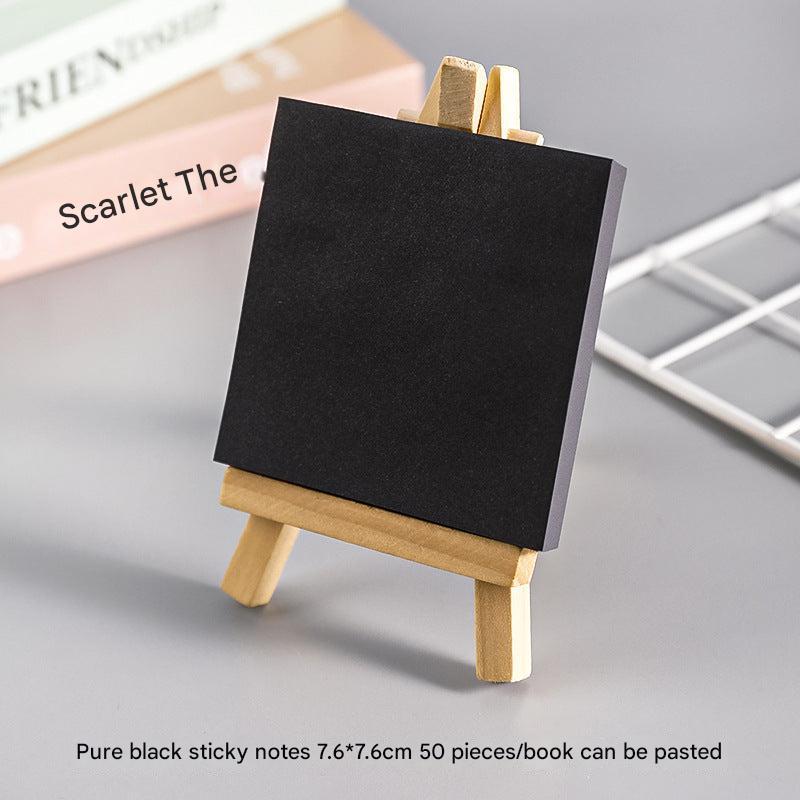 elegant solid black sticky notes stack