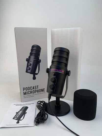 Side view of microphone showcasing connectivity options
