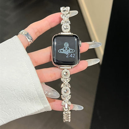 Stylish Metal Starlight Apple Watch Band - Compatible with All Sizes - Rose Gold, Silver, Black, and More!