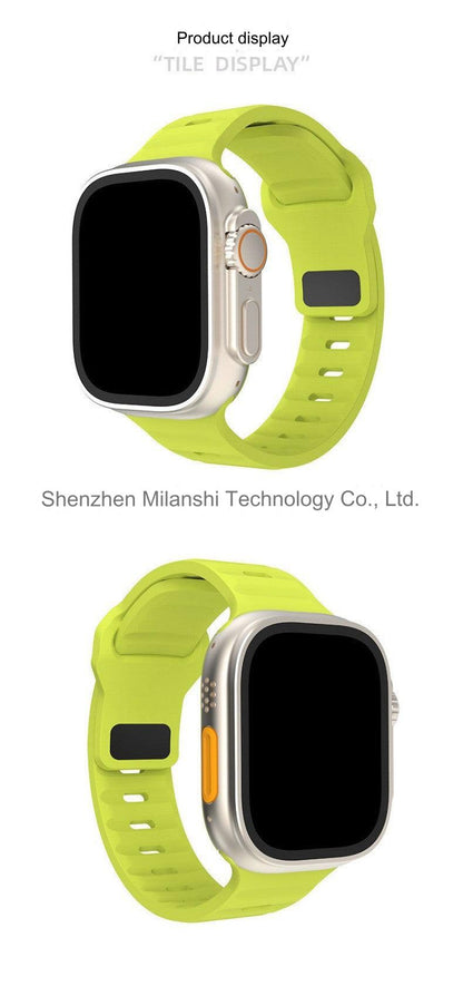 Premium Silicone Sport Band for Apple Watch - Compatible with Series 7, 8, Ultra - Adjustable, Colorful, and Durable