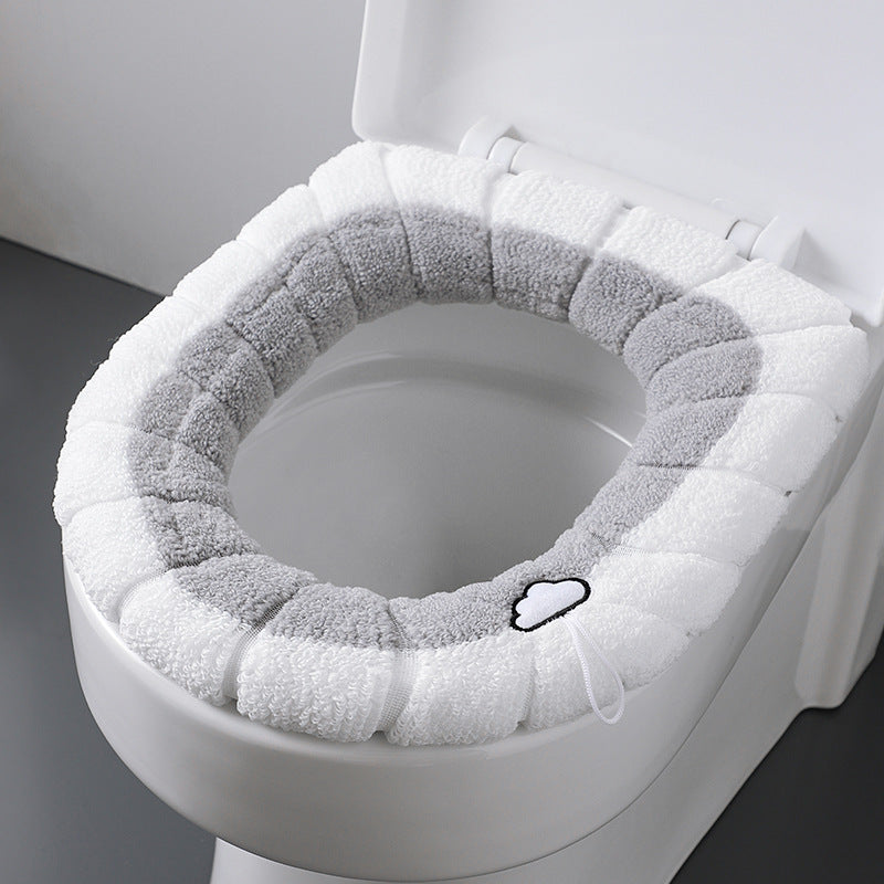 soft plush grey toilet seat cover