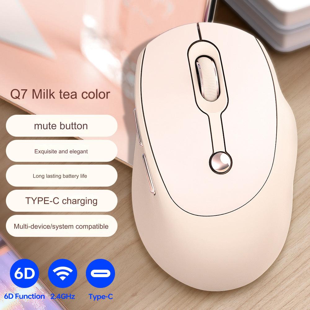 Wireless Bluetooth Mouse Q7 - Dual-Mode, Ergonomic Silent Design, Rechargeable for Office Use