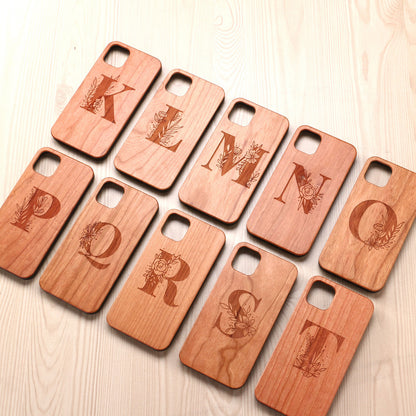 Custom Engraved Wooden Phone Case for iPhone 13 Pro & 15 Pro Max - Stylish & Durable Protection