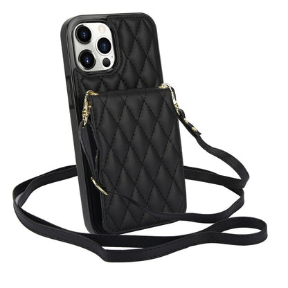 Luxury Crossbody Phone Case for iPhone and Samsung - Stylish PU Leather with Card Holder and Strap