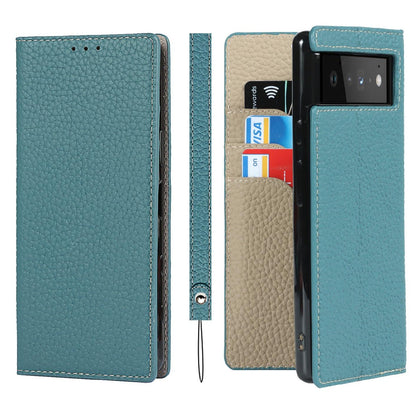 Premium Genuine Leather Wallet Case for Google Pixel 6/7 Series - Stylish Protection with Lanyard