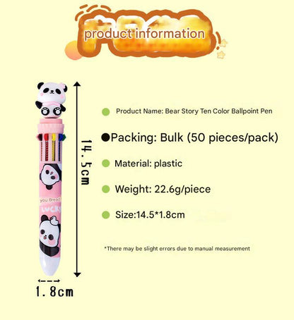 panda-themed multicolor pen front view