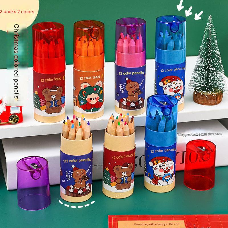 colorful children's Christmas pencil set